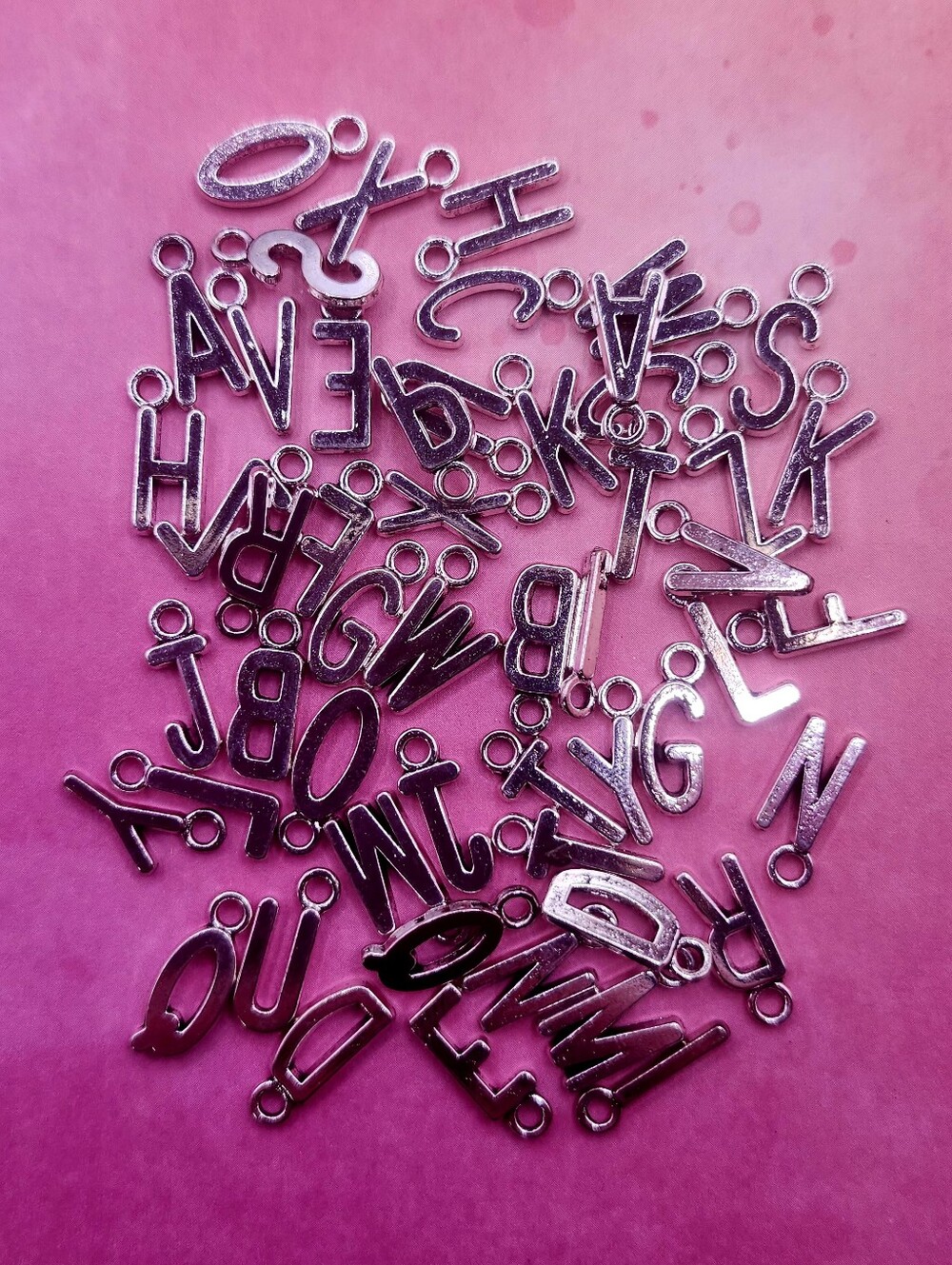 Silver Alphabet Letter Charms In Silver